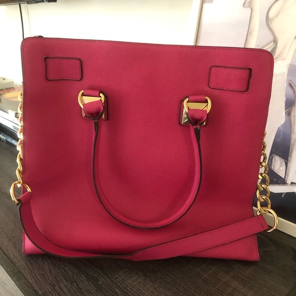 Michael Kors Luxury Studded Large HAMILTON Tote/Bag Pink Limited Edition $1500 - Picture 4 of 14